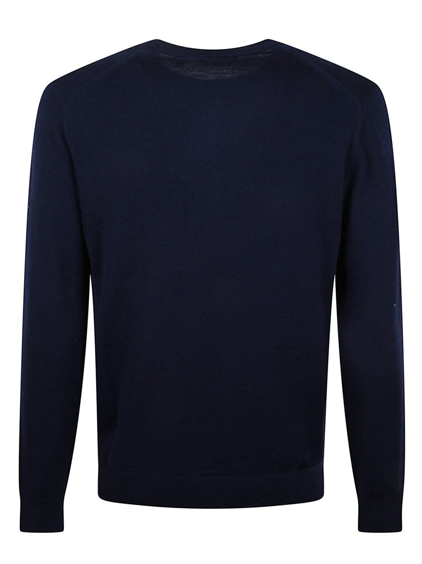 Michael Kors Crew Neck Black Wool Sweater With Embroidered Logo