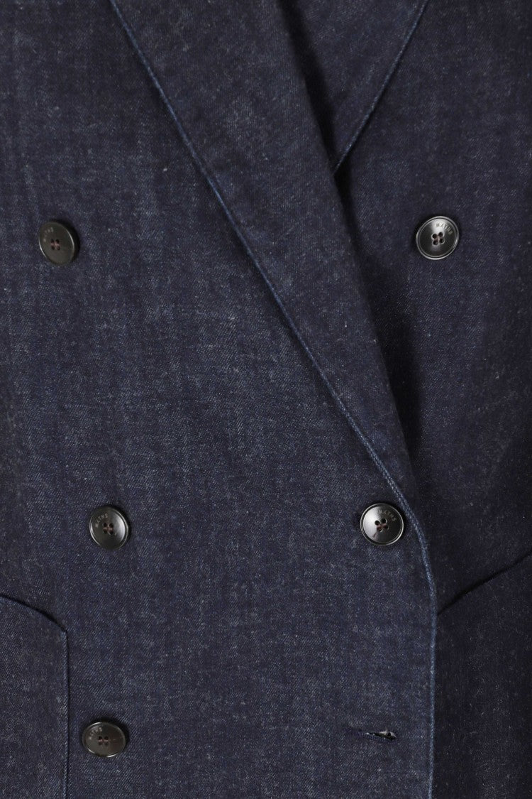 Myths Blue Double-Breasted Denim Jacket
