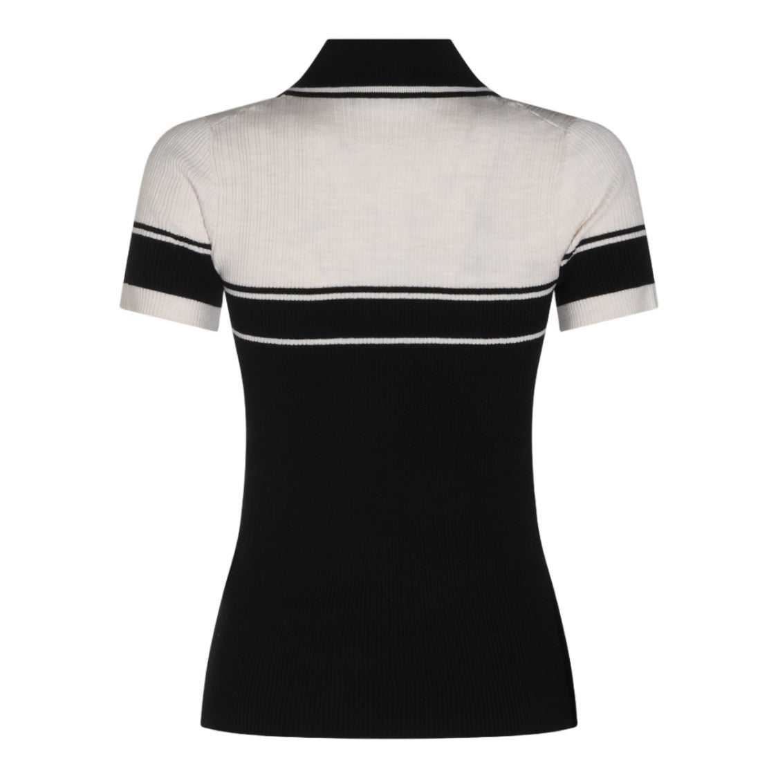 Amiri Color-Blocked Short-Sleeve Sweater With Polo Collar And Button-Up Detail