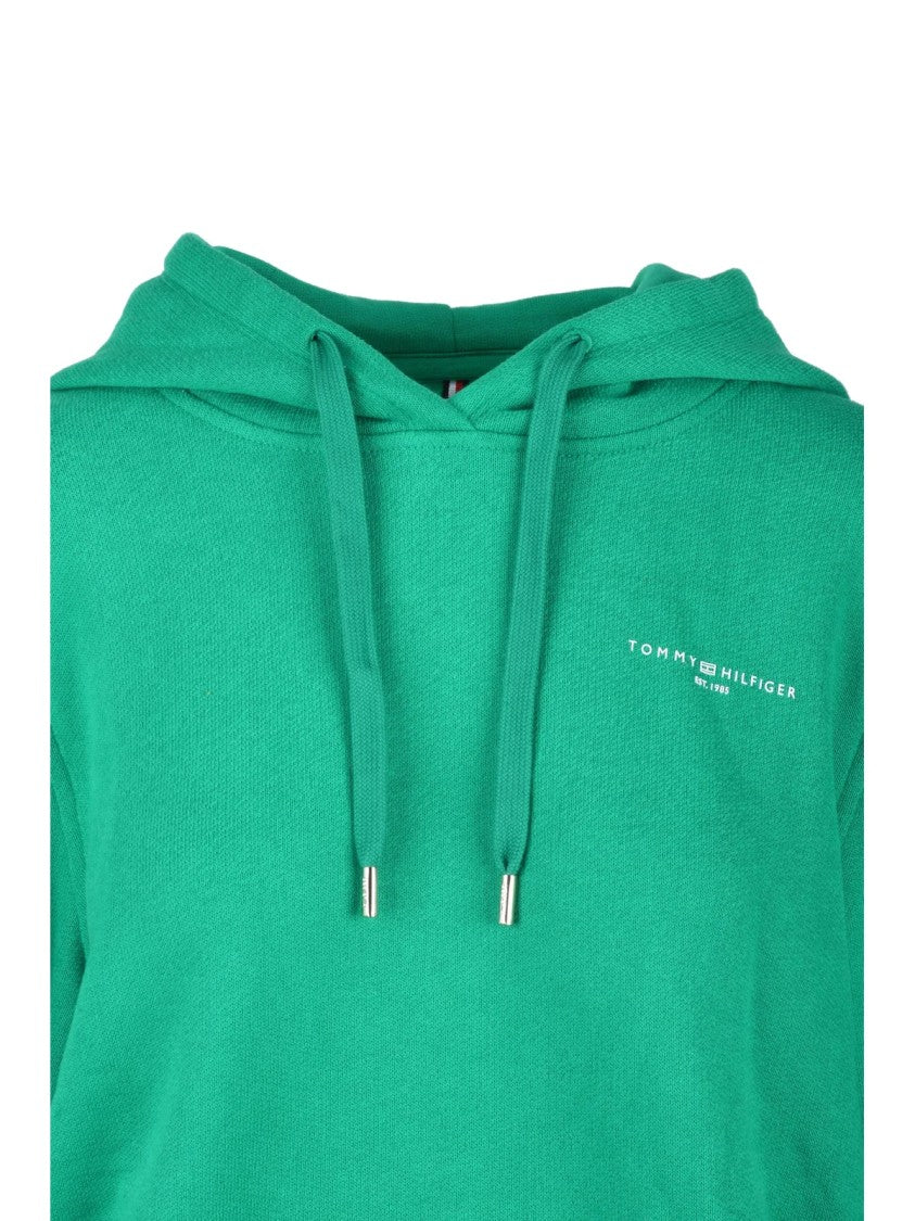Tommy Hilfiger Green Cropped Hooded Sweatshirt