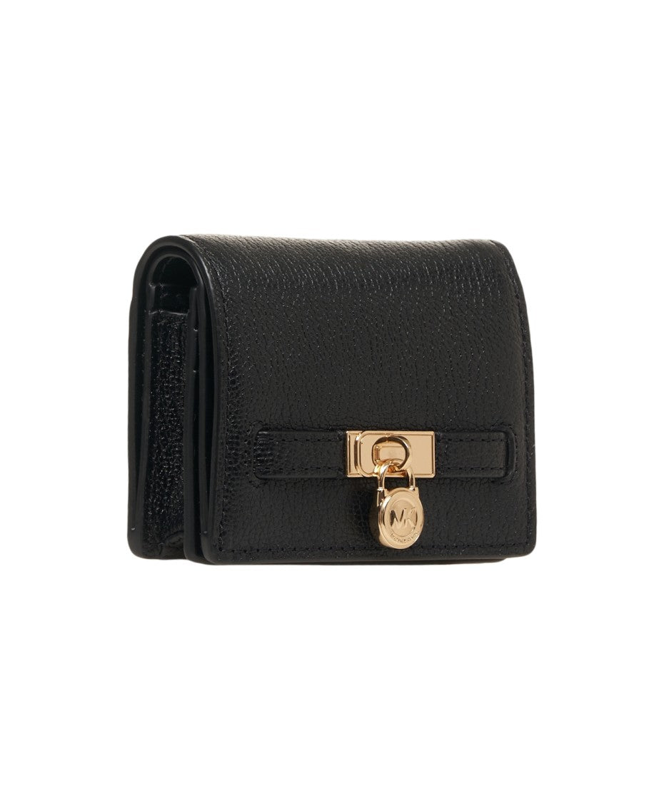 Michael Kors Pebbled Leather Wallet With Gold-Tone Lock