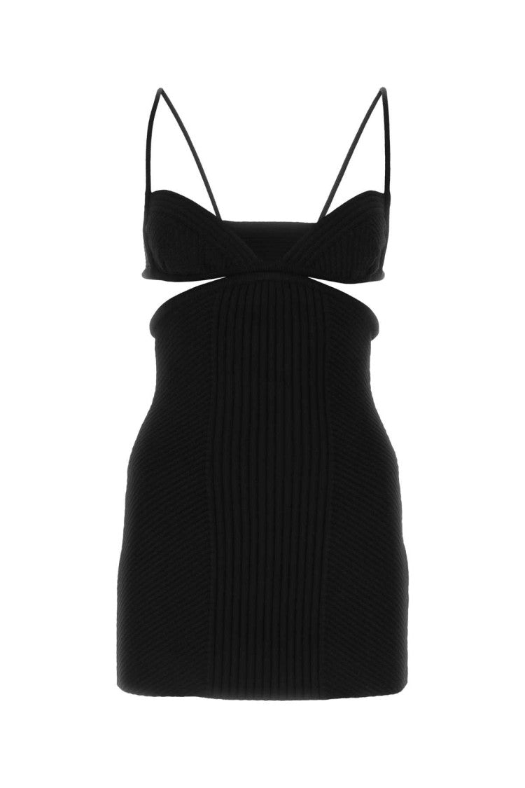 Off-White Black Viscose Blend Mini Dress
