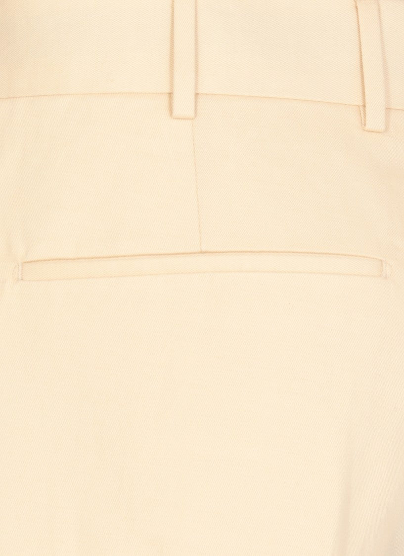 Pt Torino Ivory Cotton And Linen Trousers