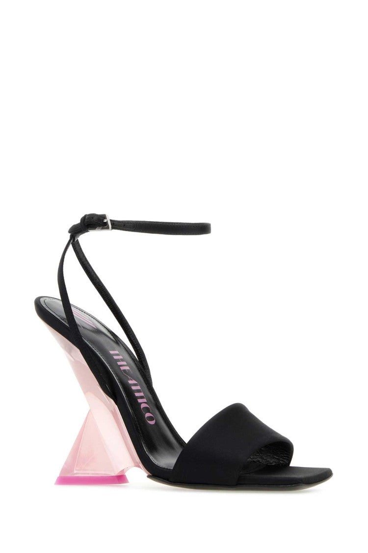 The Attico Black Satin Cheope Sandals
