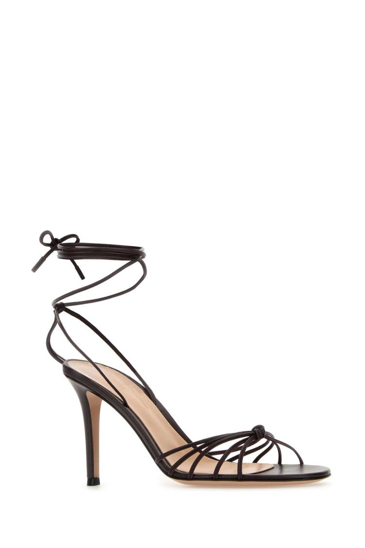 Gianvito Rossi Plum Nappa Leather Gwyneth Sandals