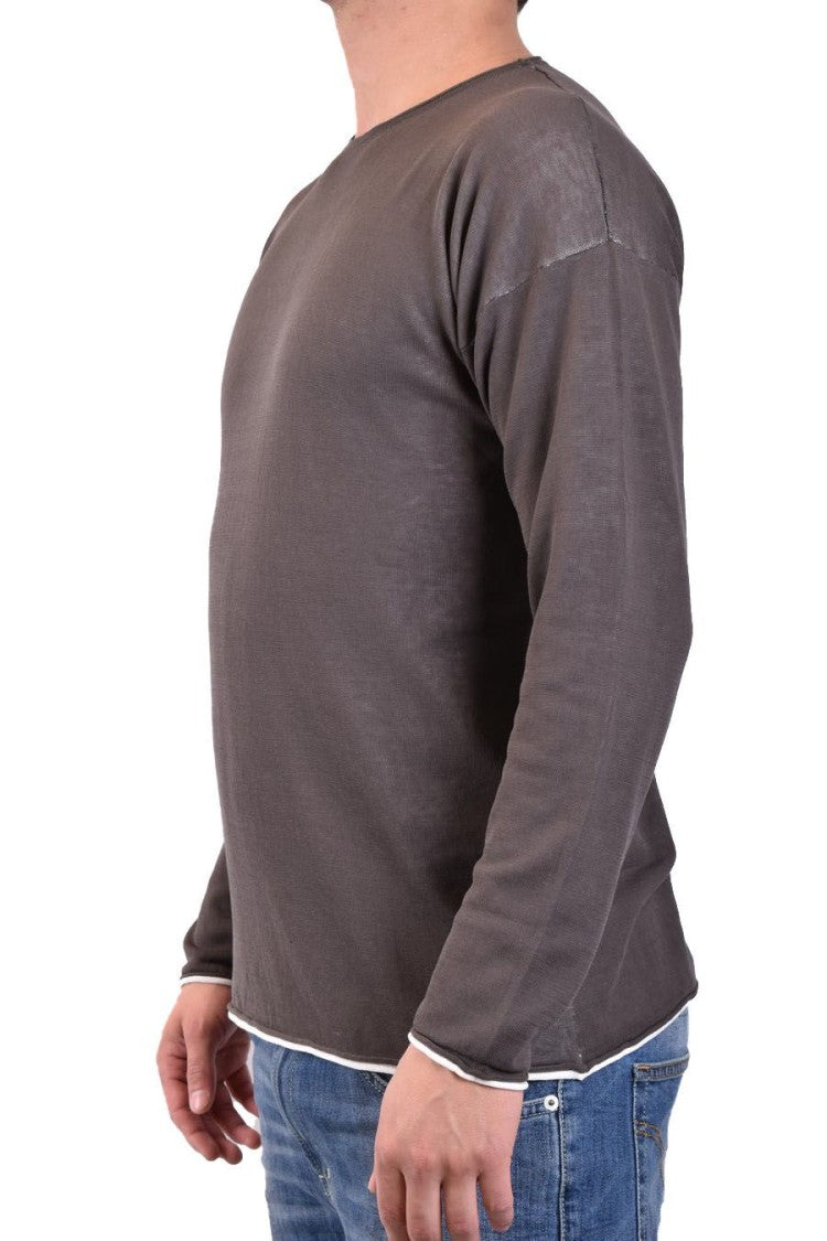 Isabel Benenato Relaxed-Fit Brown Knitwear With Contrasting Trim