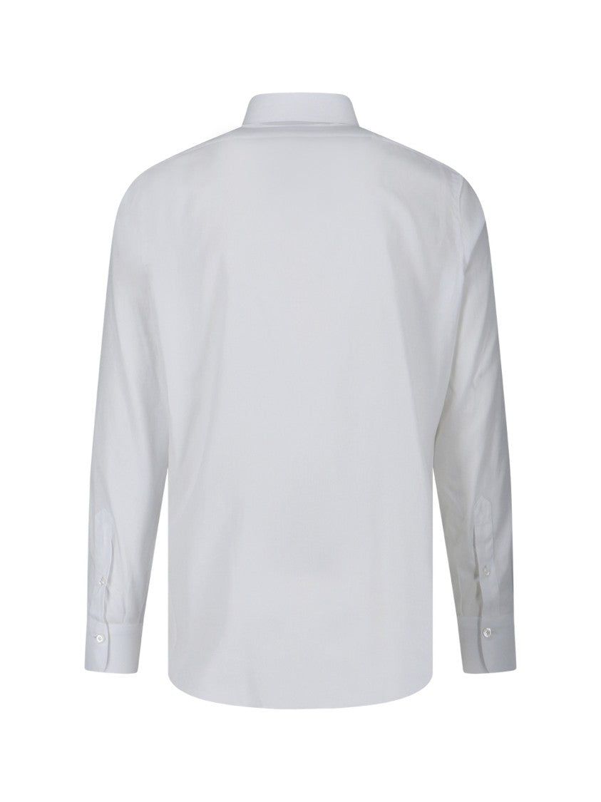 Finamore Timeless White Button-Down Shirt With Structured Collar