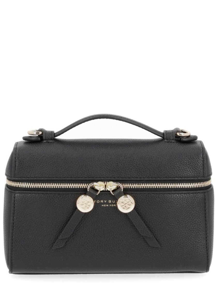 Tory Burch Neutrals Romy Pebbled Textured Leather Shoulder Bag