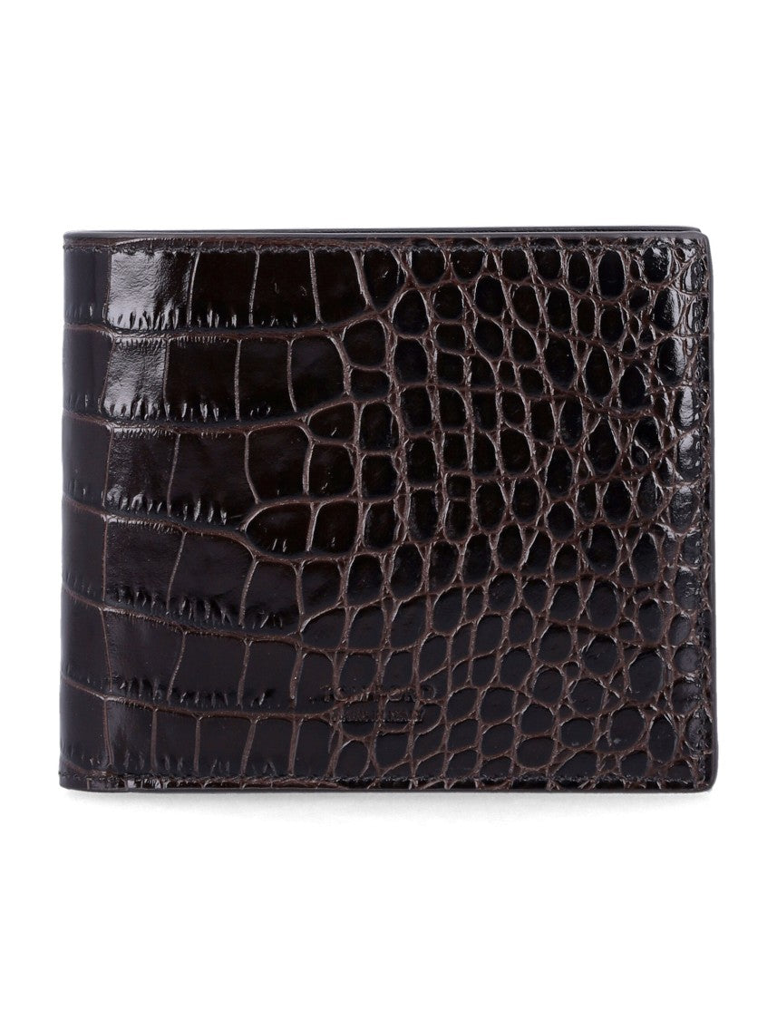 Tom Ford Crocodile-Embossed Leather Bifold Wallet