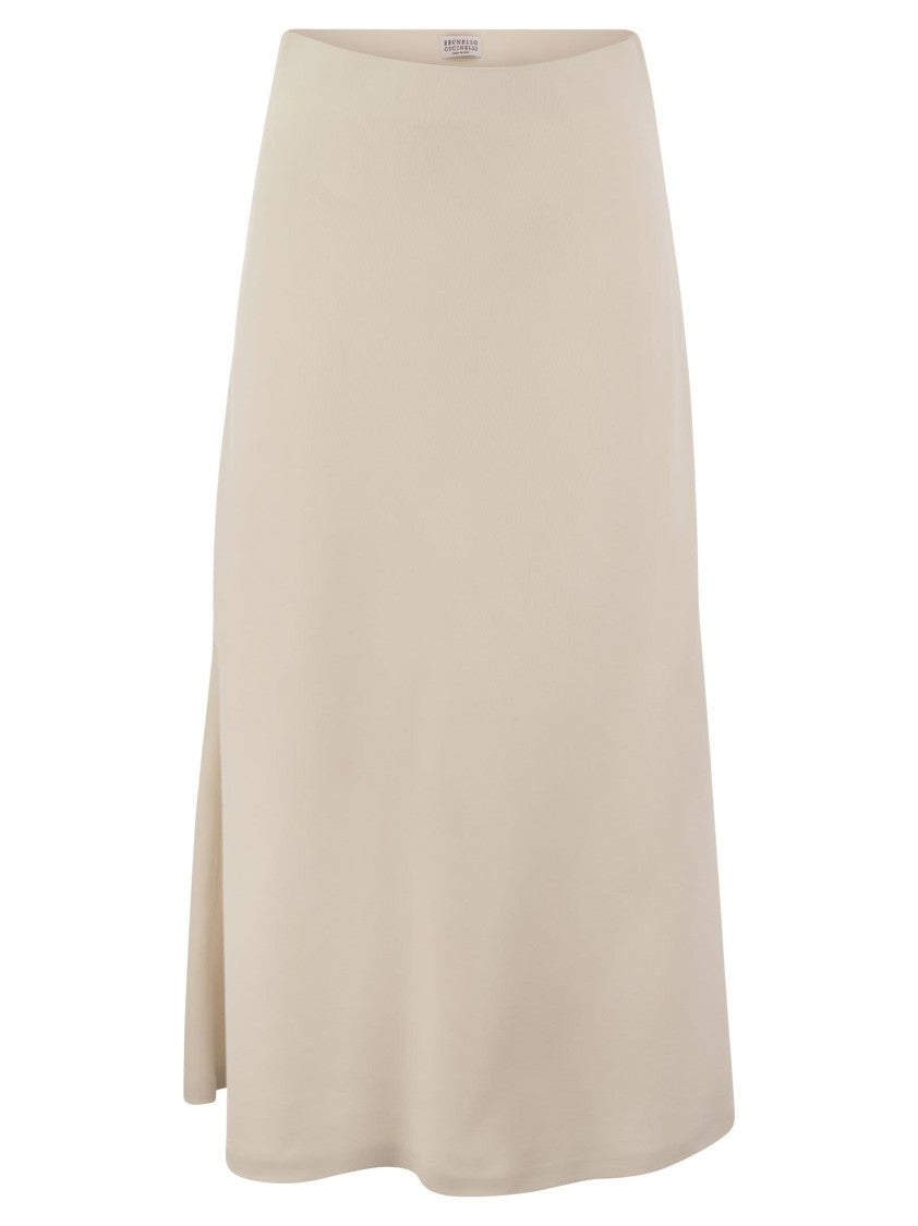 Brunello Cucinelli Flute Skirt In Comfort Viscose Couture Twill