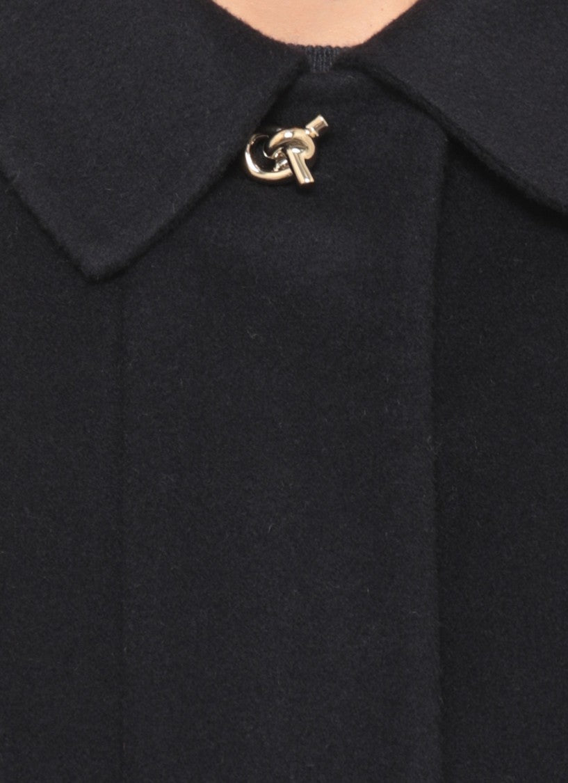 Fabiana Filippi Blue Classic Collar Wool Zip Jacket