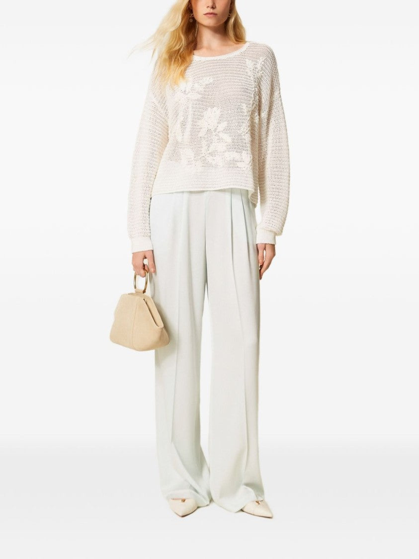 Twin-Set Wide-Leg Trousers With Pleats
