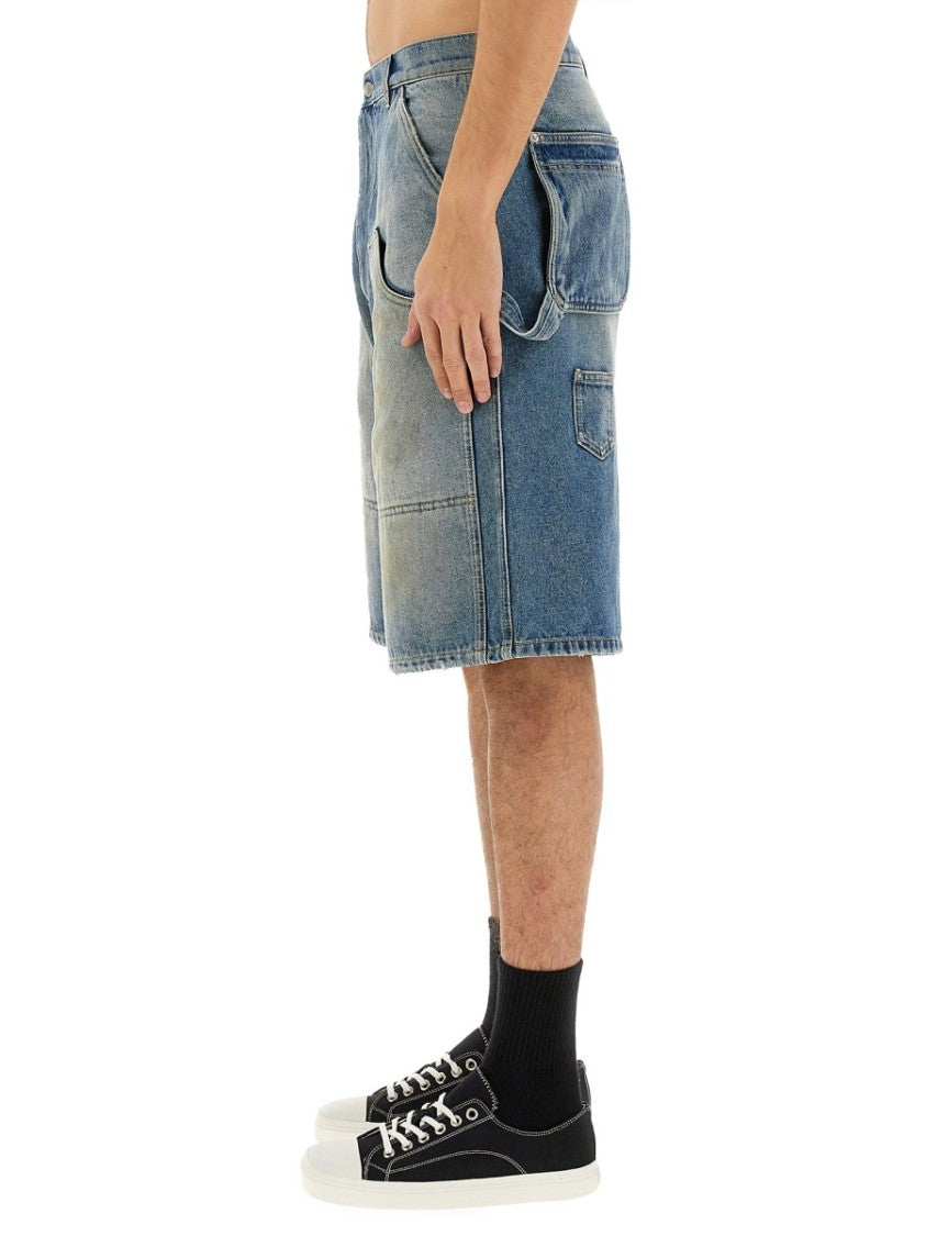Moschino Denim Shorts With Faded Wash