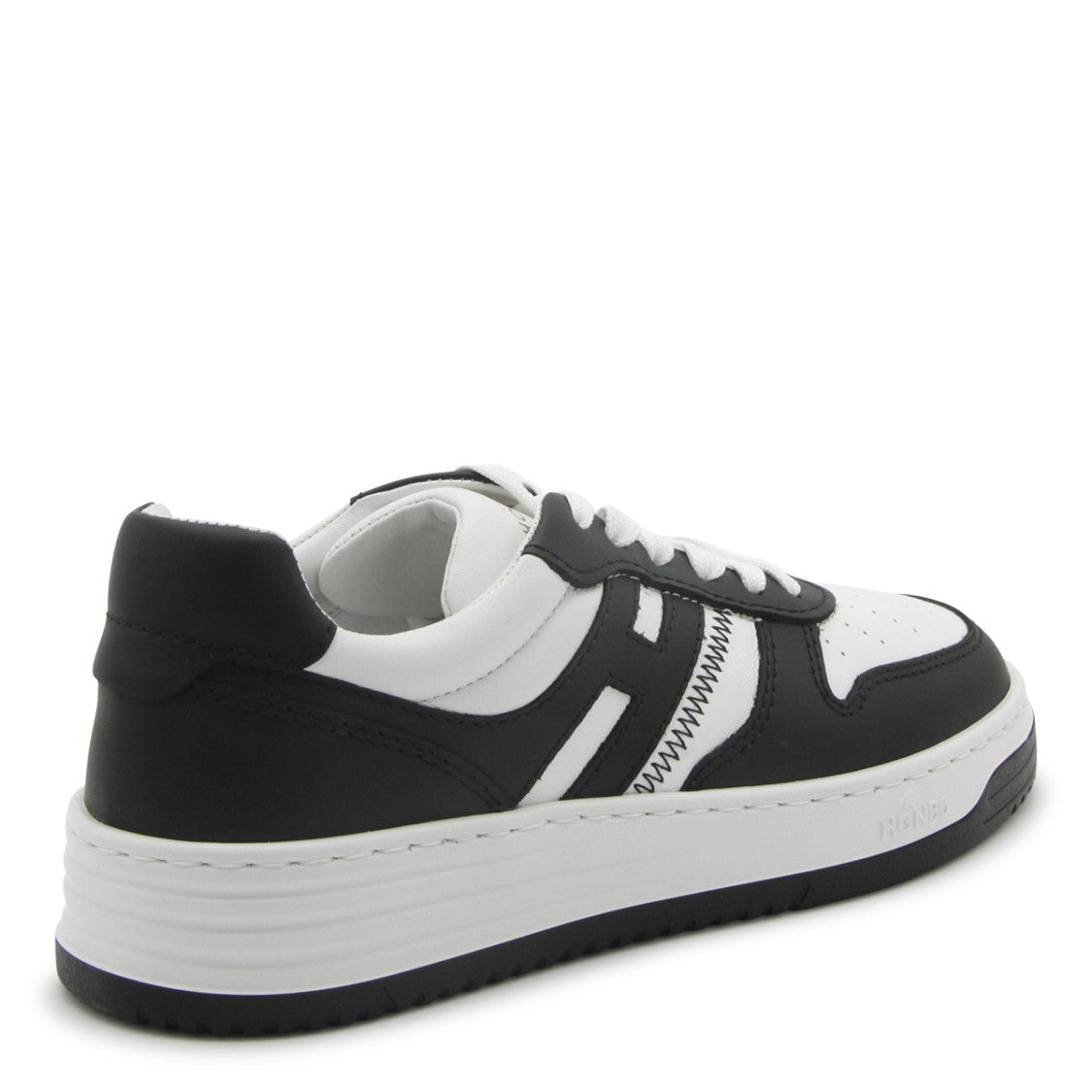 Hogan White And Black Leather Sneakers