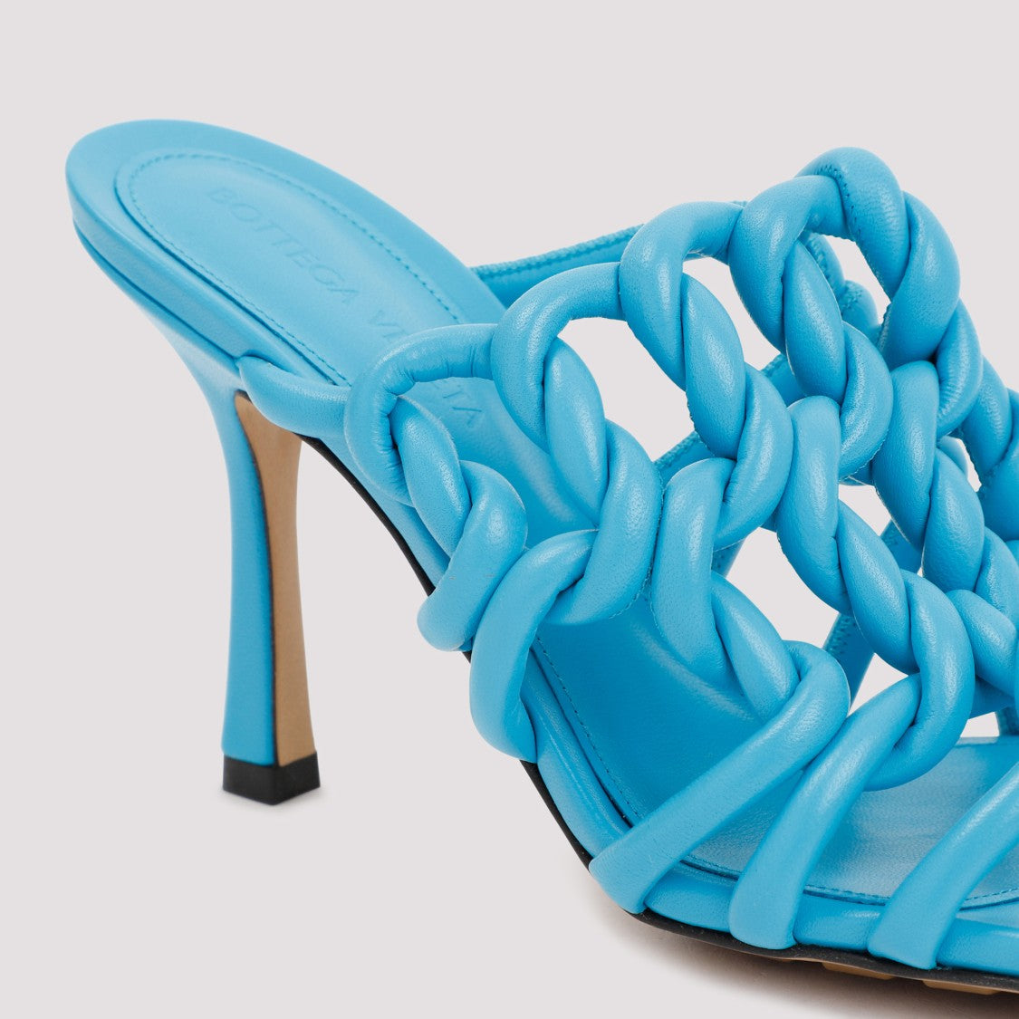 Bottega Veneta Blue Leather Stretch Twist Mule