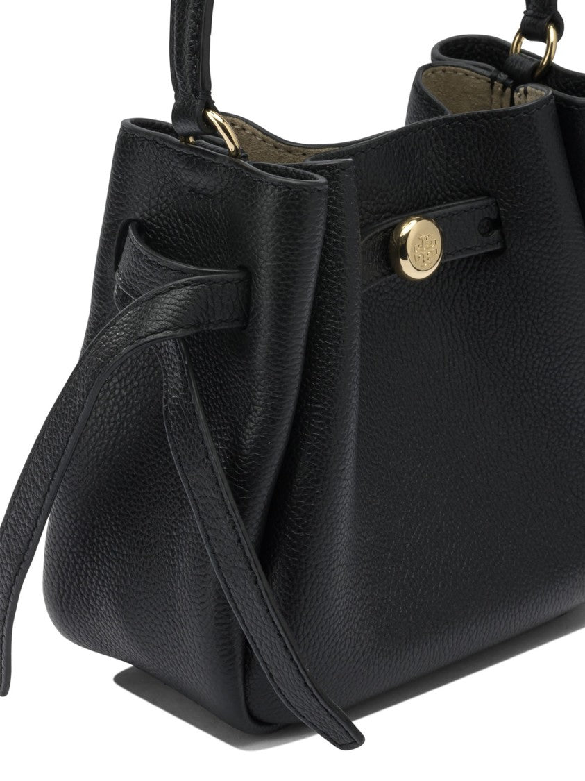 Tory Burch Textured Leather Crossbody Bag With Structured Silhouette And Gold-Tone Detailing