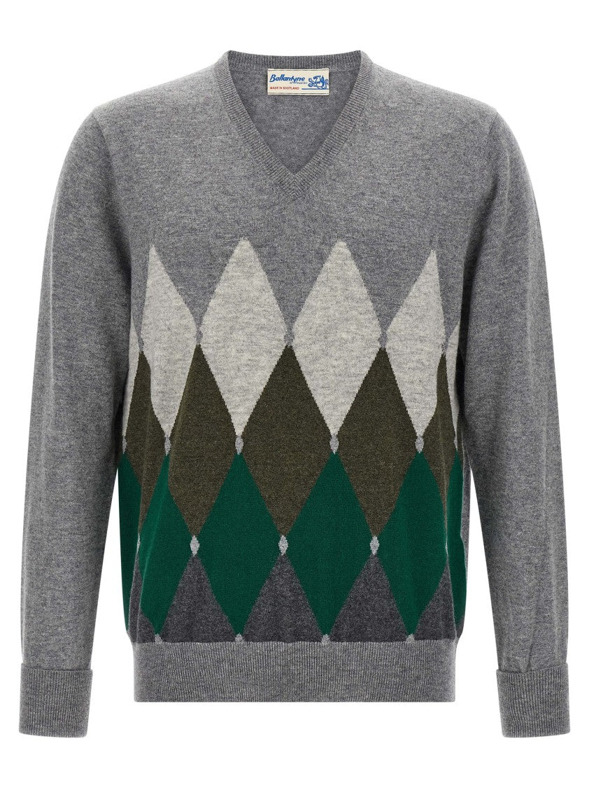 Ballantyne Argyle Pattern Sweater