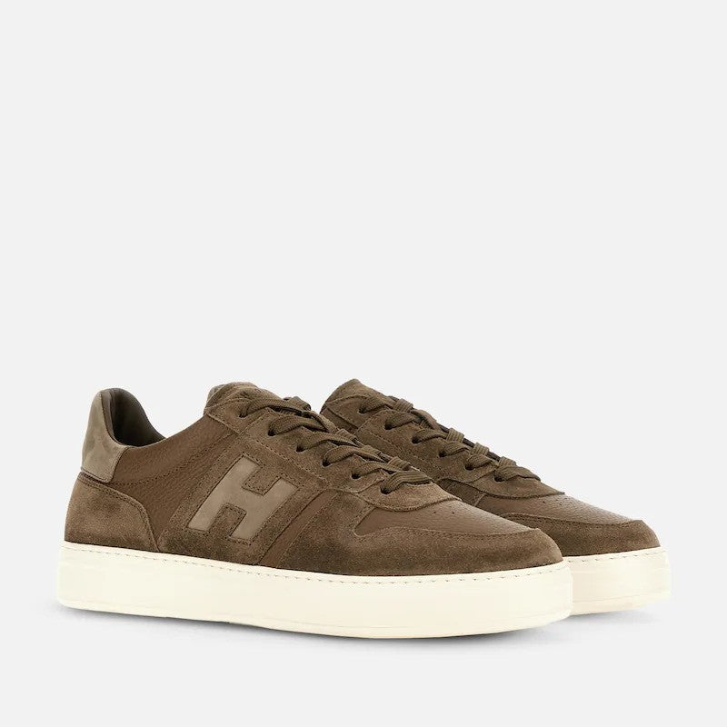 Hogan Light Brown Calfskin Low-Top Sneakers