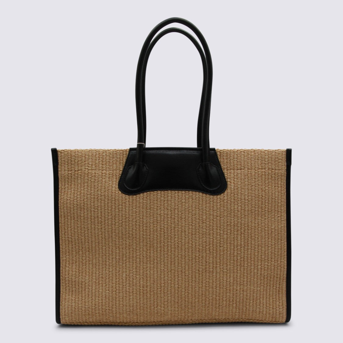 Vivienne Westwood Structured Tote Bag With Woven Texture And Leather Trim