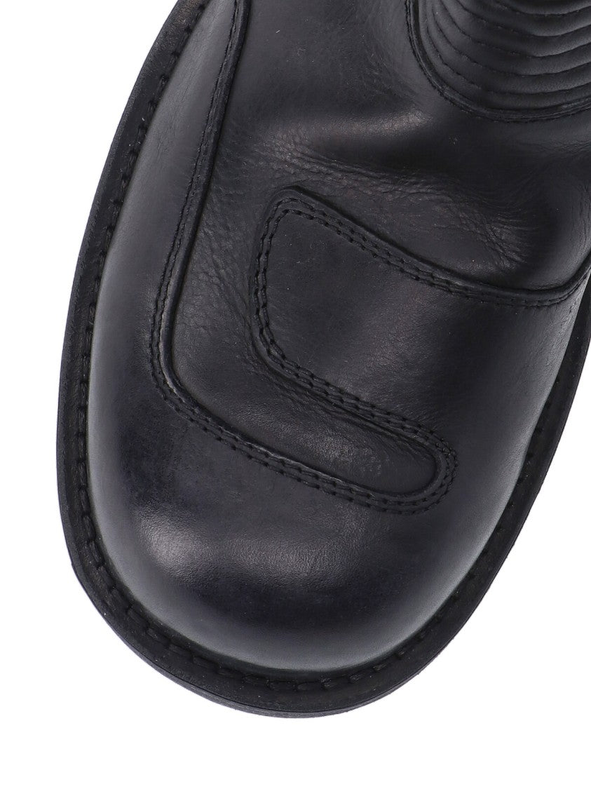 Mm6 By Maison Margiela Mid-Calf Black Leather Boots