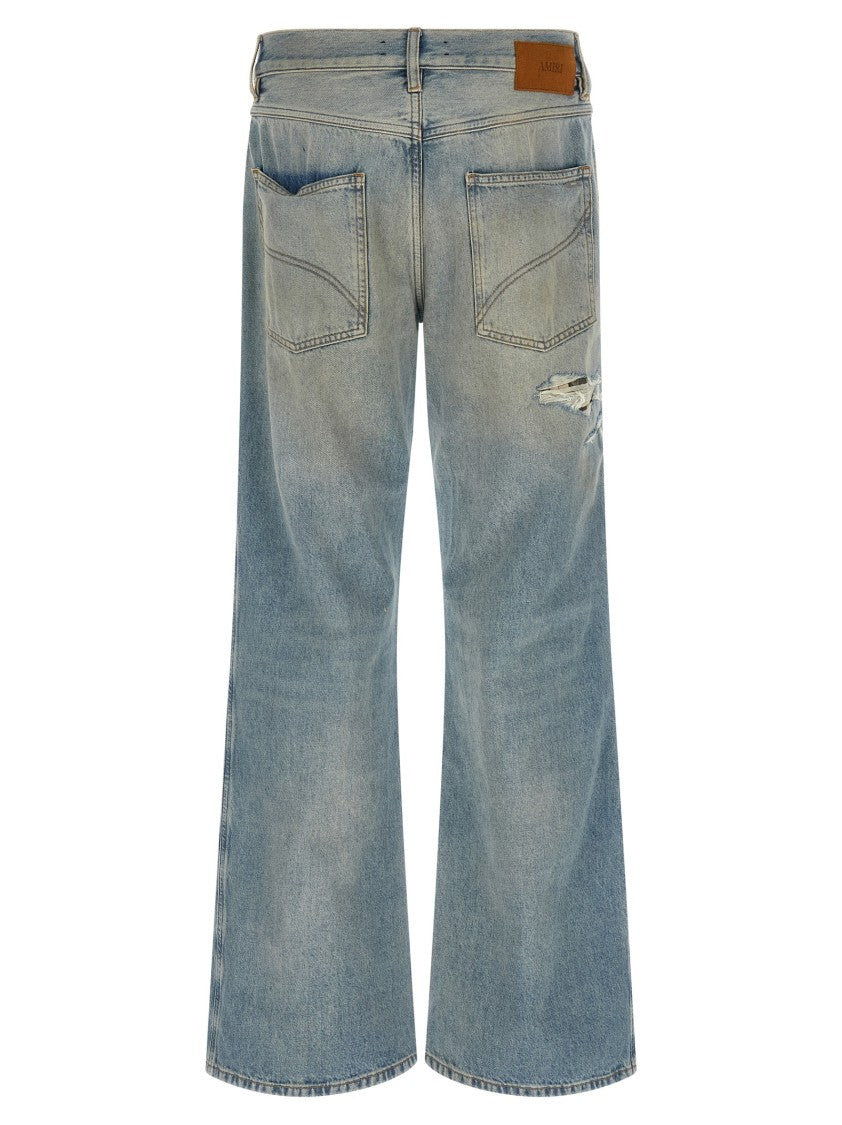 Amiri 'Checkered Repair Bootcut' Jeans