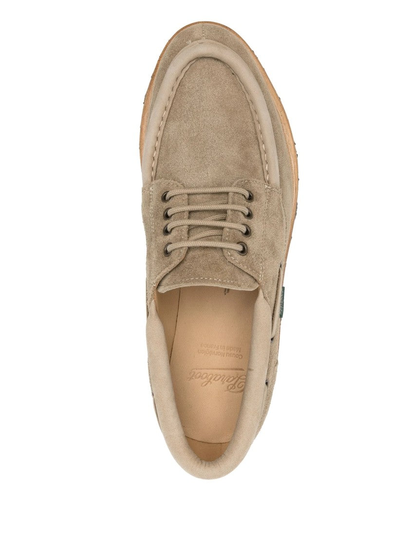 Paraboot Chimey Suede Moccasin With Almond-Shaped Toe