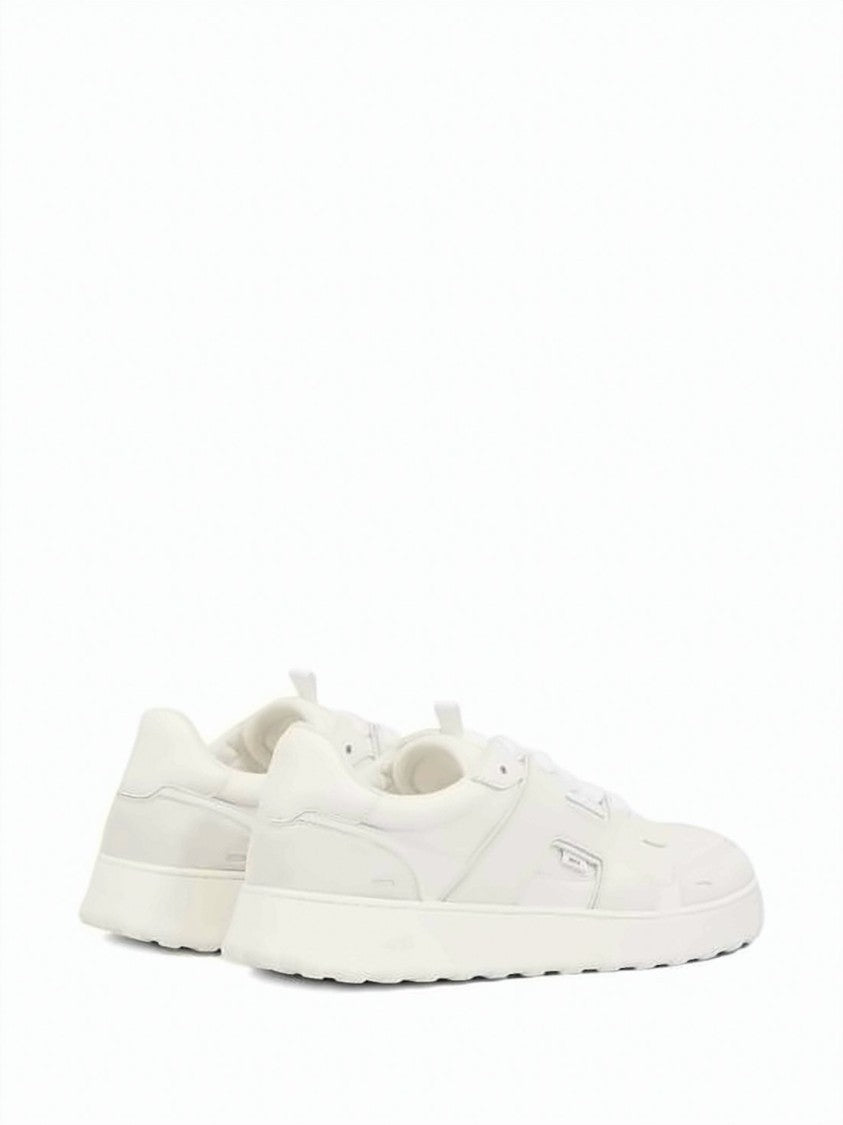 Ami Paris Monochromatic Low-Top Sneakers With Smooth Cowhide Leather