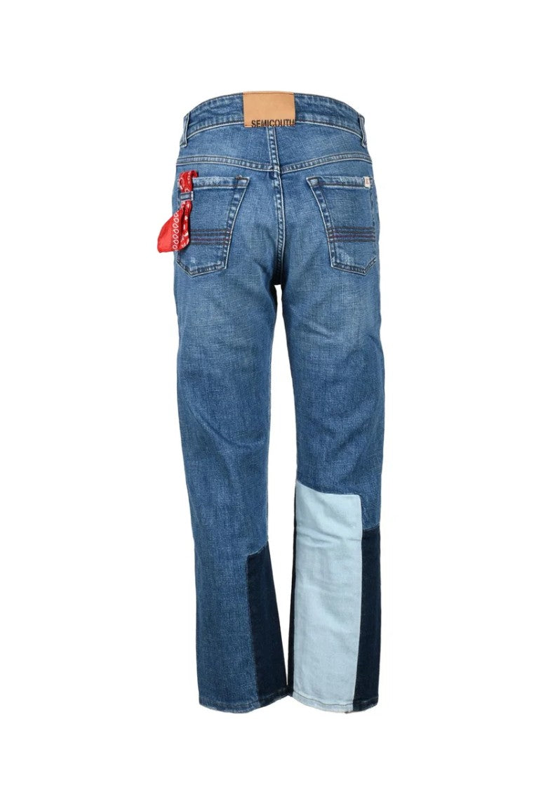 Semi Couture Blue Patchwork Denim Jeans