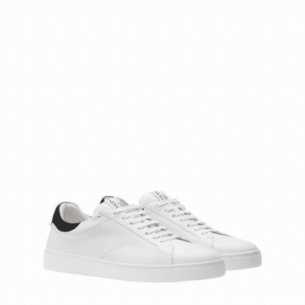 Lanvin Minimalist Calf Leather Sneakers With Contrasting Heel Tab