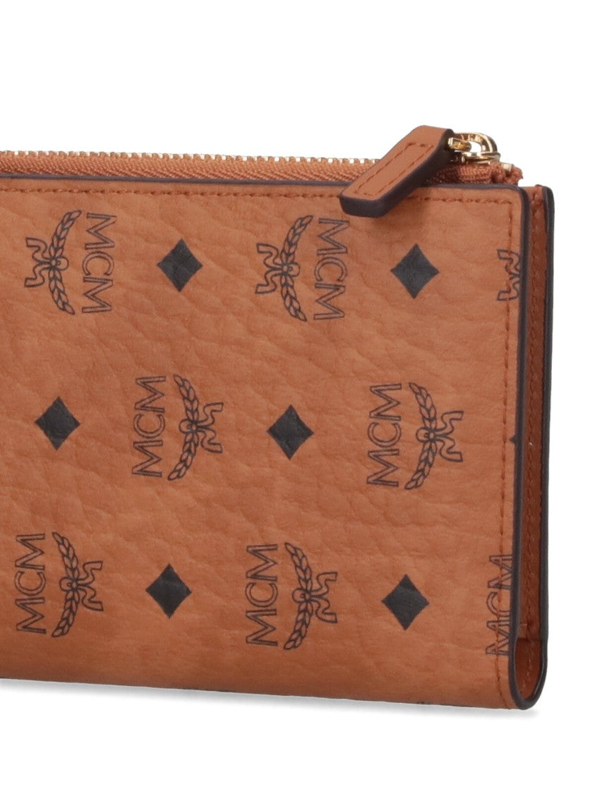 Mcm Zip Wallet Logo – Brown