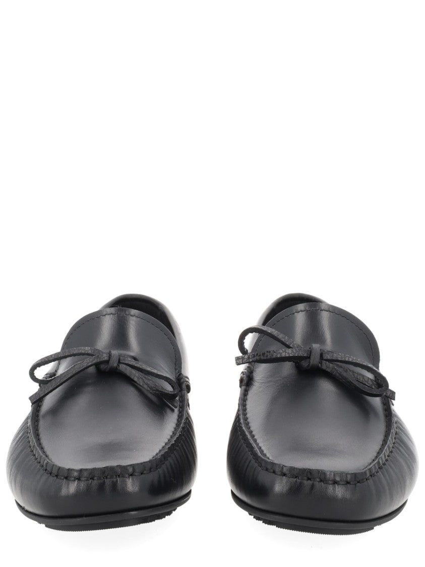 Boss Cowhide Leather Rounded Toe Loafers
