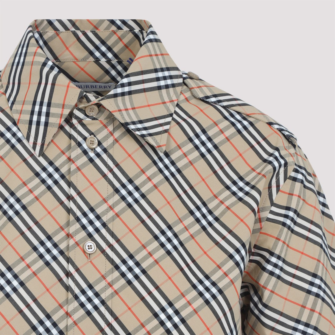 Burberry Chemisier Beige Cotton Mini Dress