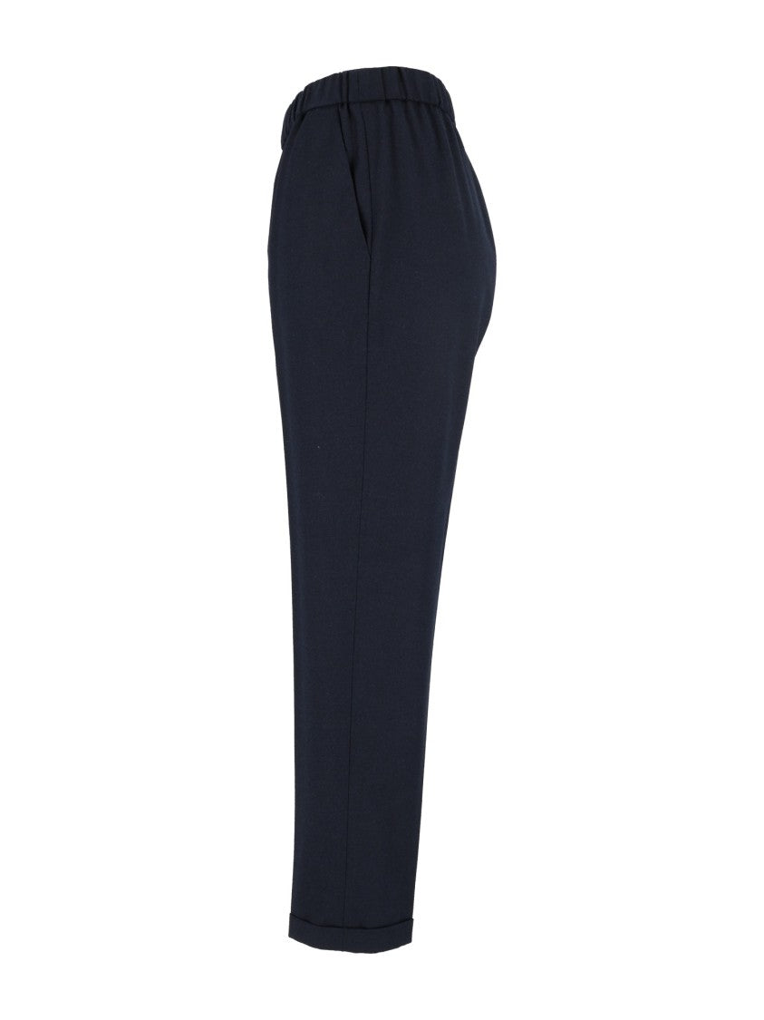 Antonelli Firenze Tailored Elastic Waist Cuffed Straight-Leg Pants