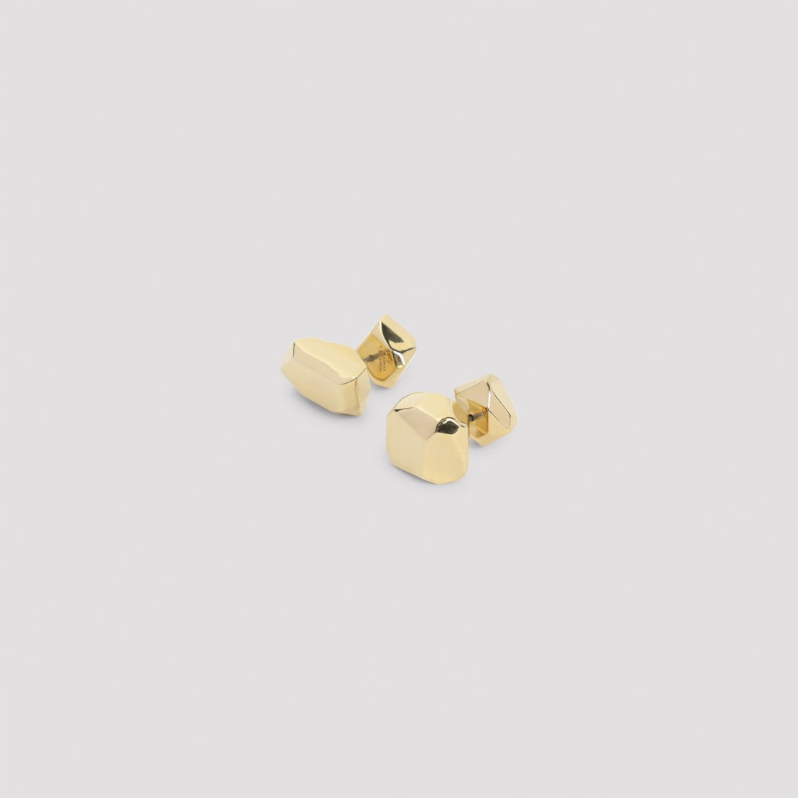 Lanvin Tiny Studs Cubic Metal Gold Brass Earrings