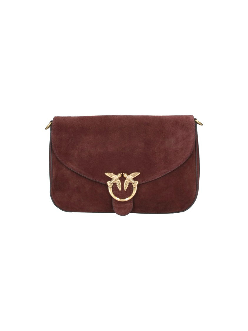 Pinko Bordeaux Mini Love Bag Satchel Suede Shoulder Bag