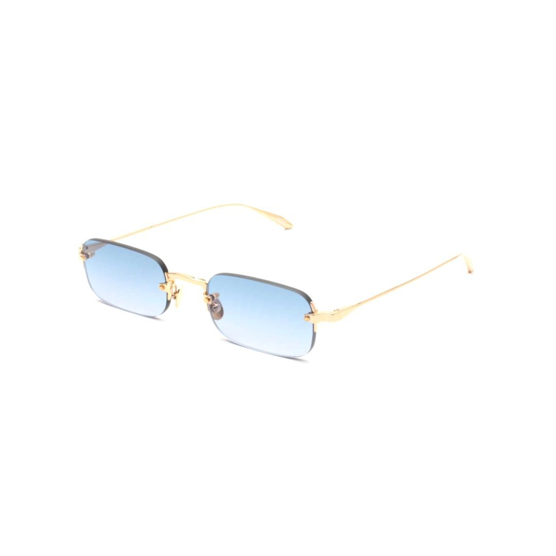 Gast Astro Rectangular Rimless Sunglasses With Gradient Blue Lenses