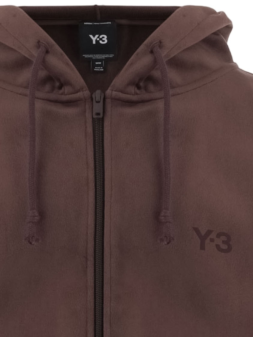 Y-3 Light Burgundy Ribbed Velvet Nylon Hoodie