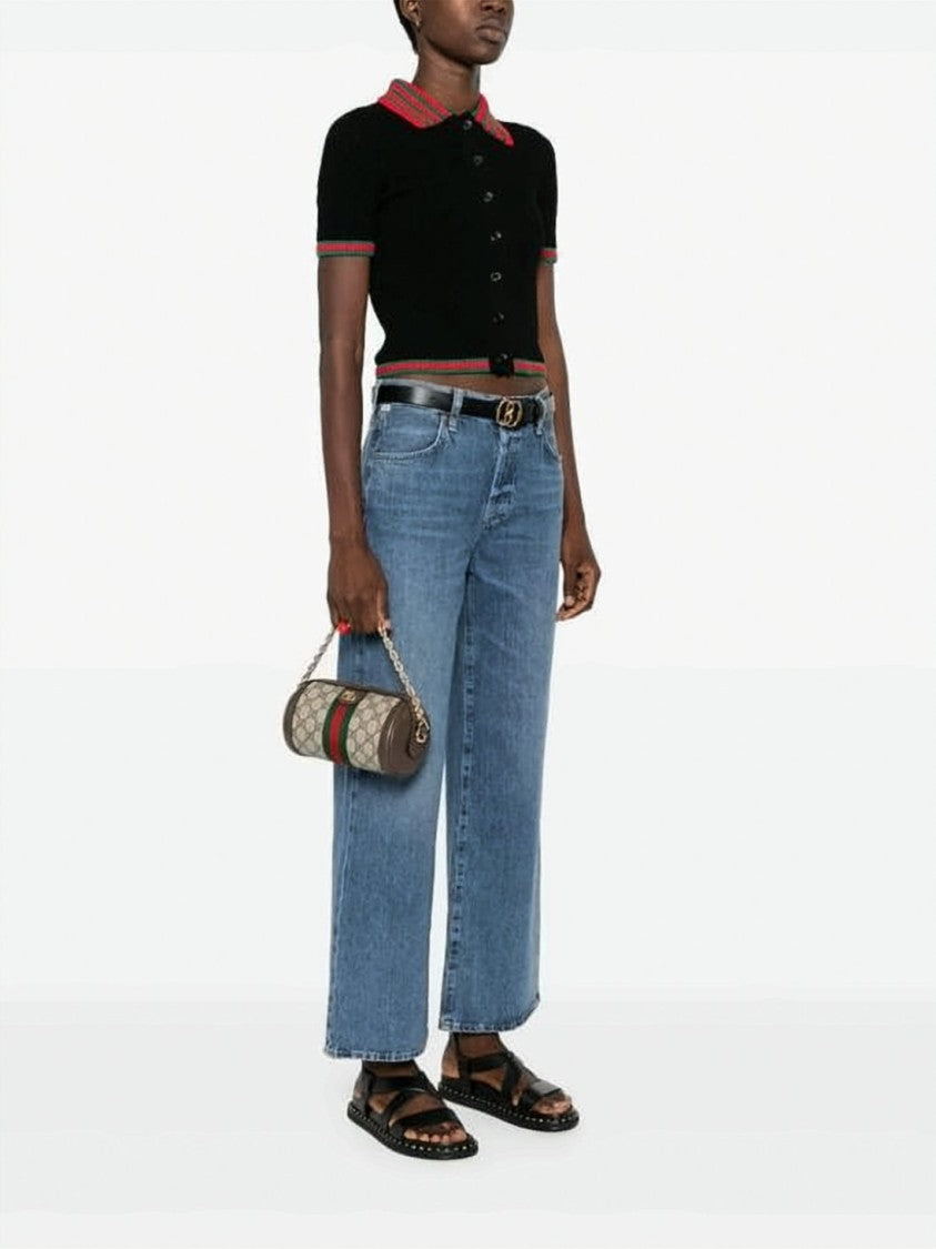 Gucci Mini Monogram Canvas Crossbody Bag With Gold-Tone Details