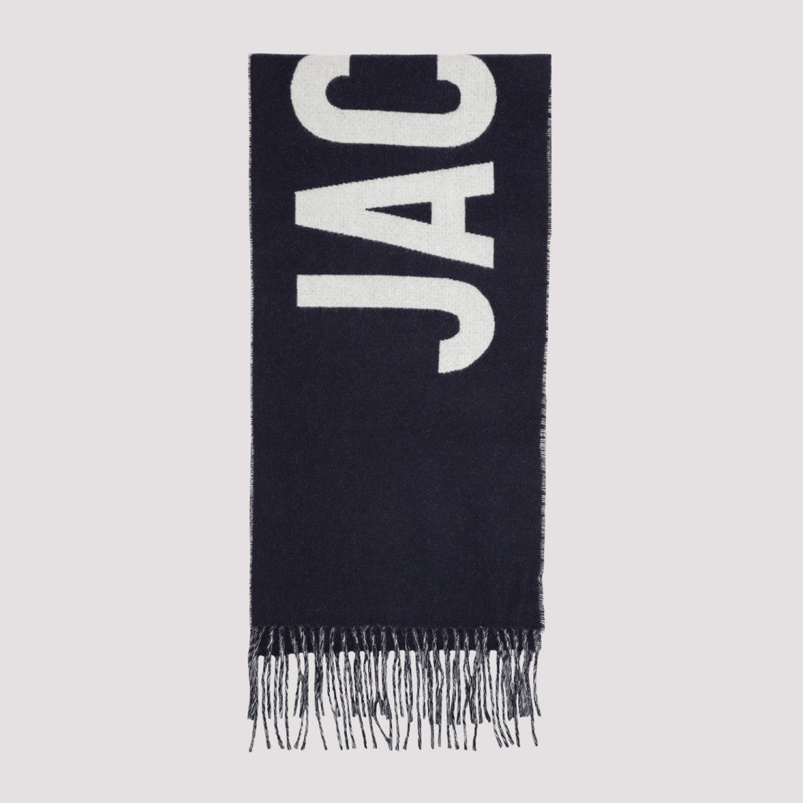 Jacquemus Navy Wool Logoed L'écharpe