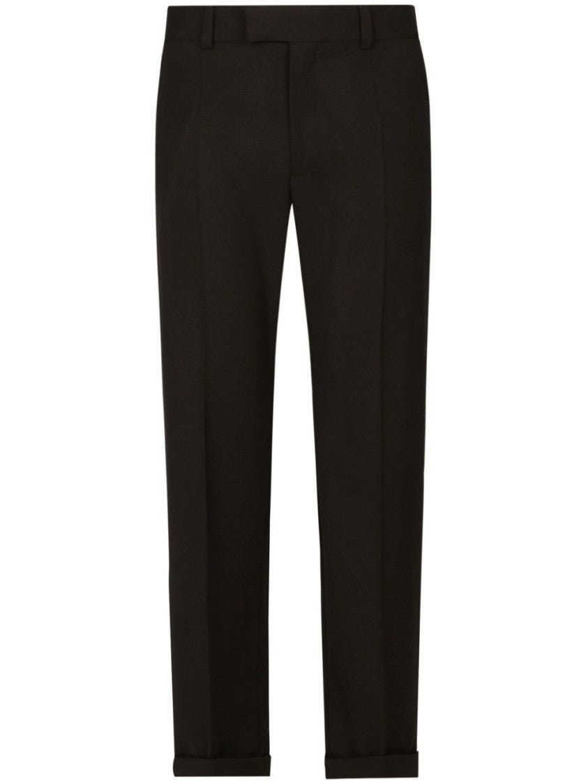 Dolce & Gabbana Tailored Black Trousers With Classic Waistband And Subtle Pleats