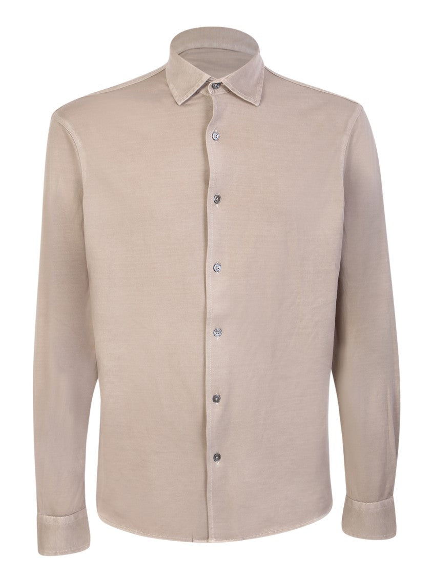 Dell'oglio Light Mastic Dyed Jersey Shirt