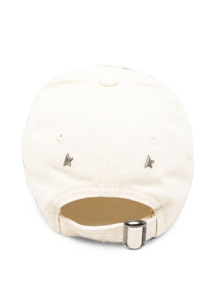 Golden Goose Light-Colored Embellished Logo Silk Nylon Hat