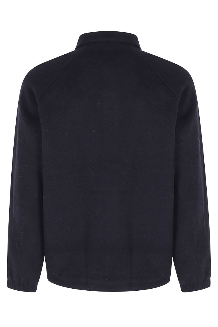 Sebago Dark Blue Wide Silhouette Snap-Button Wool Jacket