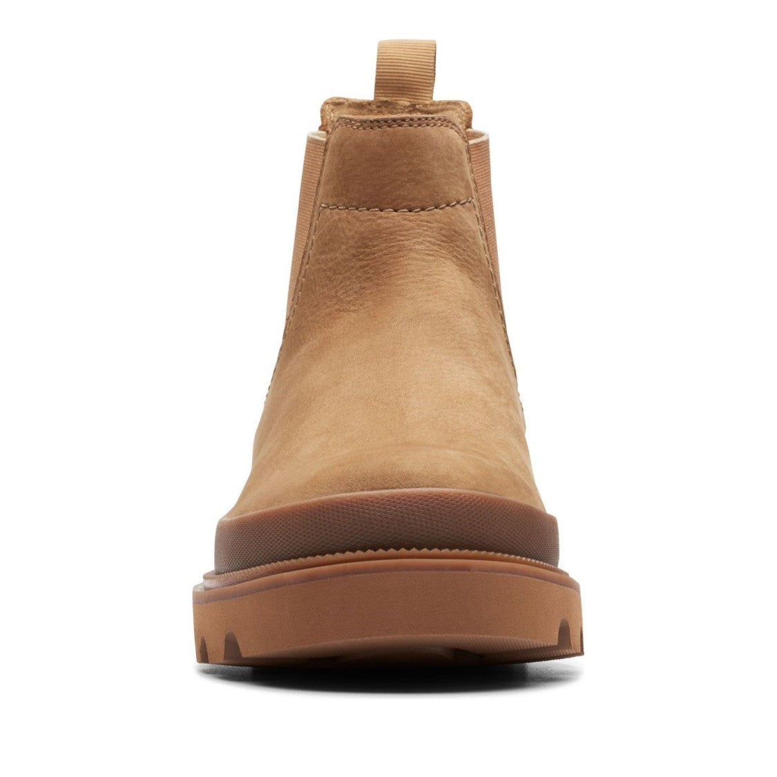 Clarks Badell Top Beige Elastic Side Nubuck Ankle Boots