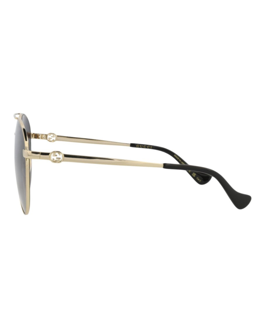 Gucci Aviator-Frame Metal Sunglasses