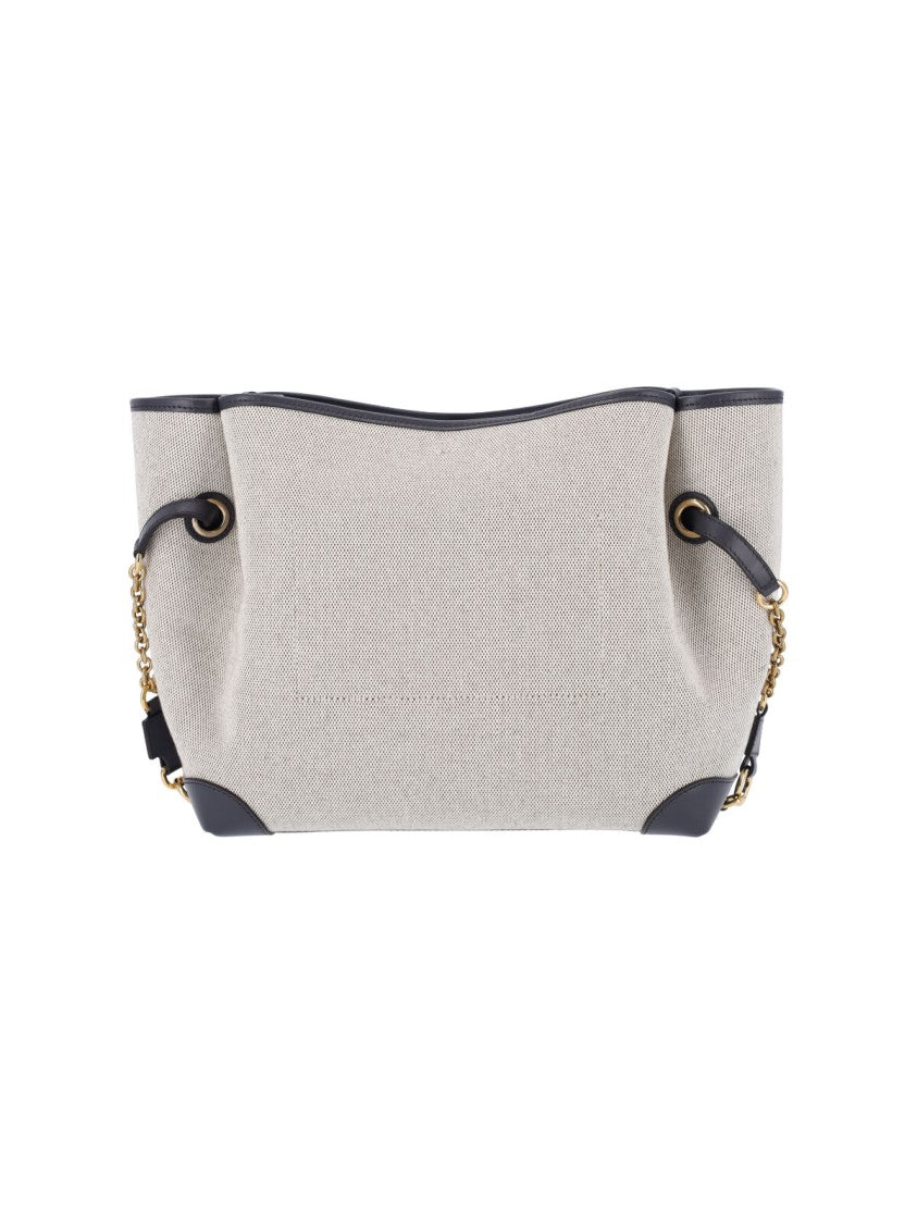 Chloé Textured Fabric Tote Bag With Leather Trim