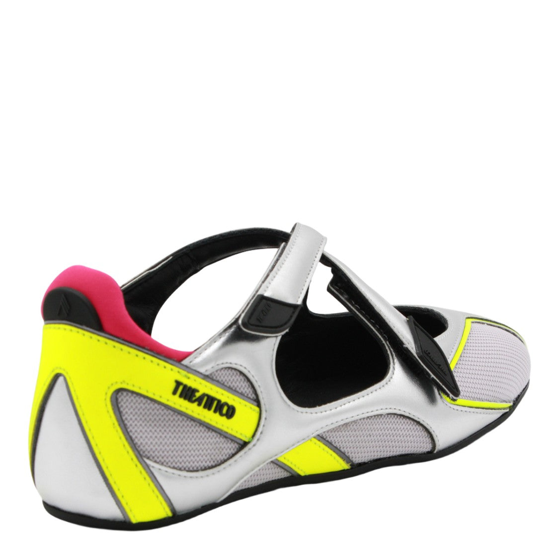 The Attico Low-Profile Silver Sneakers With Neon Accents