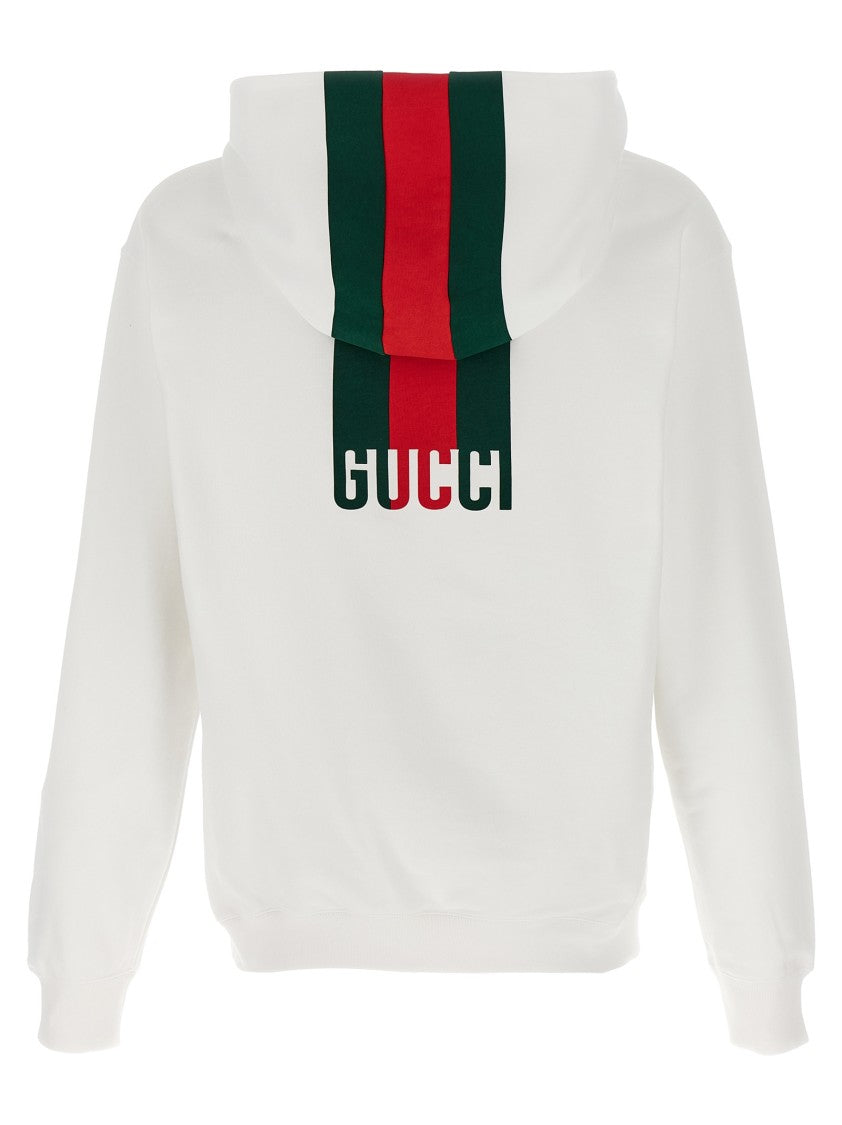 Gucci Nastro Web Print Brushed Cotton Hoodie