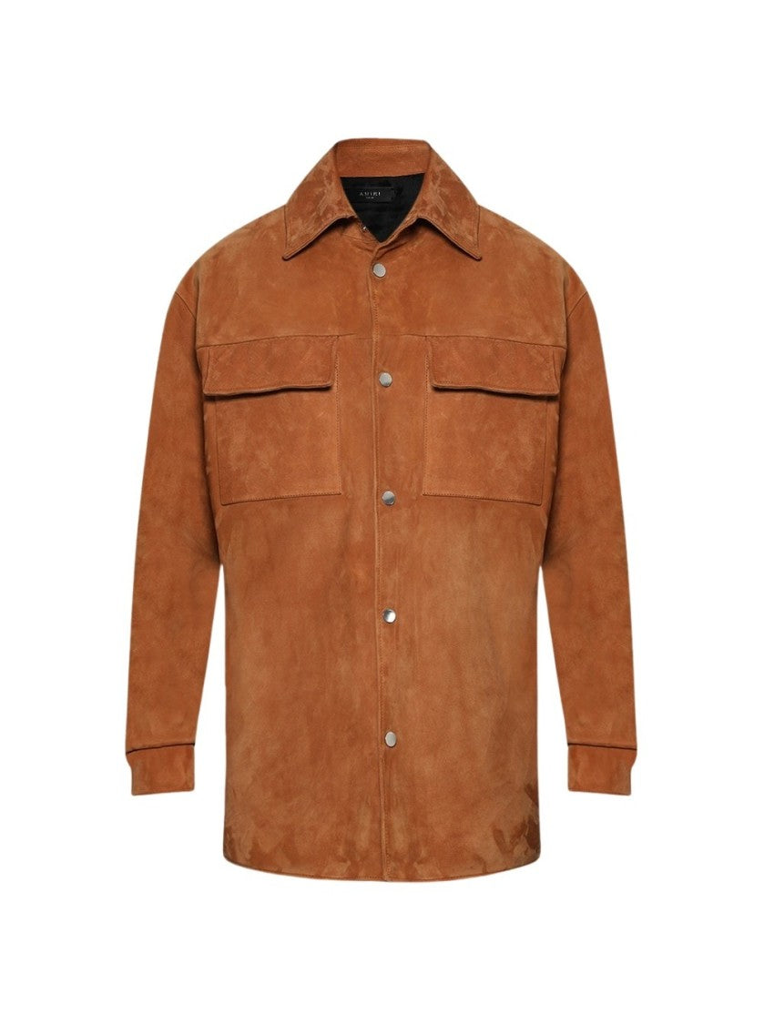 Amiri Quad Suede Overshirt Golden Coast