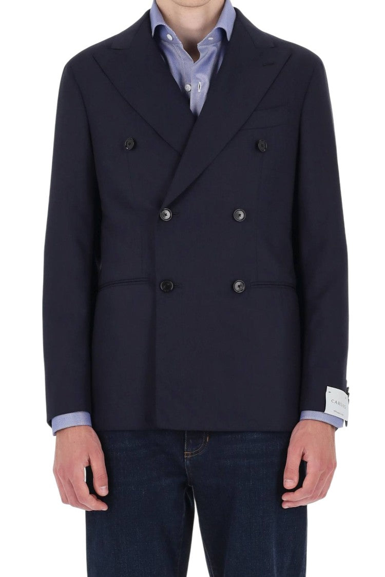 Caruso Double-Breasted Wool Blazer With Tailored Silhouette